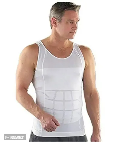 RUBS Slimming Tummy Tucker Slim & Lift Body Shaper Vest/Men's Undershirt Inner Wear to Look Slim Instantly (White/Medium)-thumb4