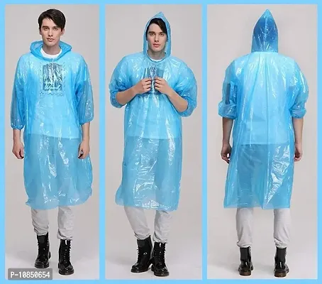 RUBS Men's and Women's Disposable Waterproof Reusable Raincoat (Multicolour, Free Size) - Pack of 2-thumb3