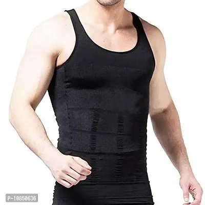 RUBS Slimming Tummy Tucker Slim & Lift Body Shaper Vest/Men's Undershirt Inner Wear to Look Slim Instantly (Black/Large)-thumb0