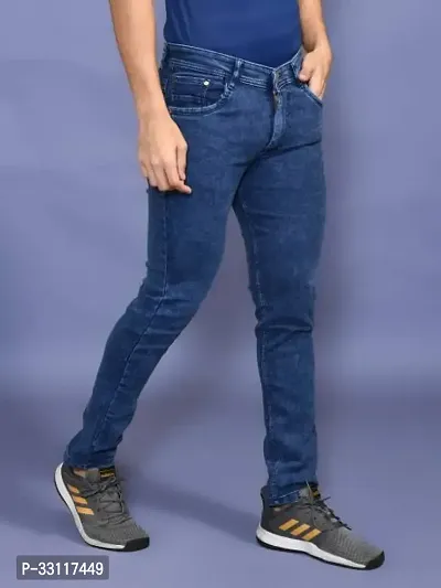 Stylish Regular Mid Rise Blue Jeans for Men-thumb0