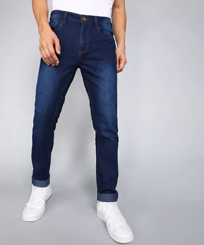 Stylish Cotton Blend Mid-Rise Jeans 