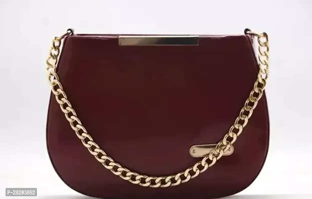 Stylish Maroon PU Solid Sling Bags For Women