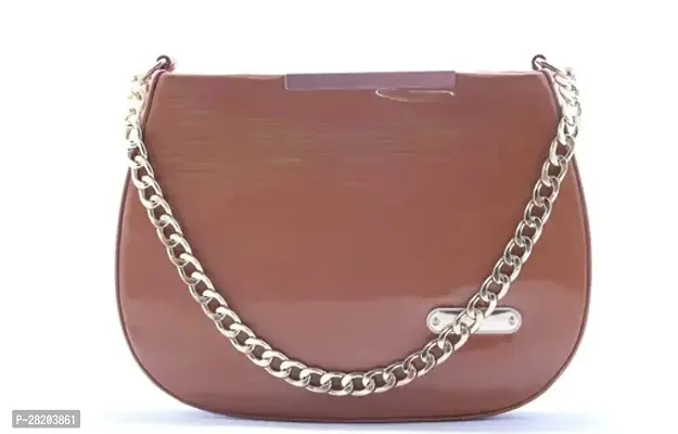 Stylish Tan PU Solid Sling Bags For Women