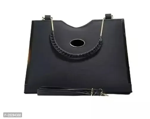 Stylish Black PU Solid Handbags For Women