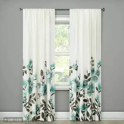 FDV 3D Flower Digital Printed Polyester Fabric Curtains for Bed Room, Living Room Kids Room Color White Window/Door/Long Door (D.N.442) (1, 4 x 7 Feet (Size: 48 x 84 Inch) Door)