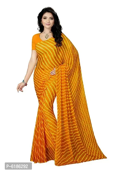 Attractive Chiffon Leheria Saree with Blouse piece-thumb0