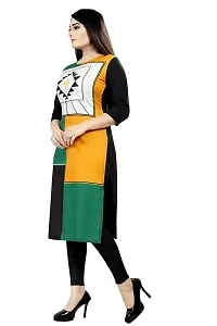 Tanvi Creation A-Line Green Printed Crepe Kurta-thumb2