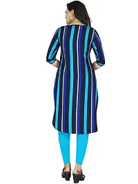 Tanvi Creation A-Line Blue Striped Crepe Kurta-thumb3