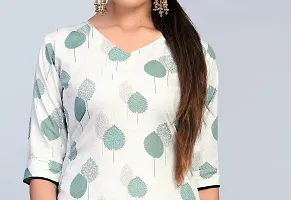 Tanvi Creation Straight White Printed Crepe Kurta-thumb3