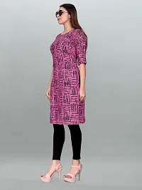 Tanvi Creation A-Line Pink Striped Crepe Kurta-thumb3