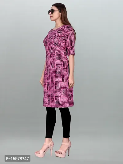 Tanvi Creation A-Line Pink Striped Crepe Kurta-thumb4