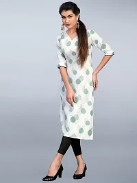 Tanvi Creation Straight White Printed Crepe Kurta-thumb4