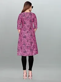 Tanvi Creation A-Line Pink Striped Crepe Kurta-thumb1