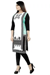 Tanvi Creation A-Line White Printed Crepe Kurta-thumb2