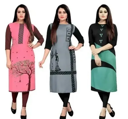 Elegant Crepe Kurta For Women Pack Of 3