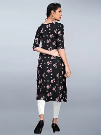 Tanvi Creation Straight Black Printed Crepe Kurta-thumb1