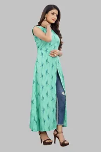 Tanvi Creation Maxi Kurta Green Printed Crepe Kurta-thumb2