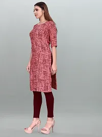 Tanvi Creation A-Line Red Striped Crepe Kurta-thumb3