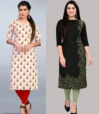 Fancy Crepe Kurtas For Women Pack Of 2