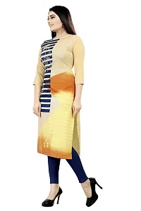 Tanvi Creation A-Line Beige Printed Crepe Kurta-thumb2