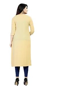 Tanvi Creation A-Line Beige Printed Crepe Kurta-thumb3