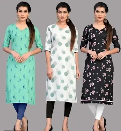 Fancy Crepe Kurtas For Women Pack Of 3