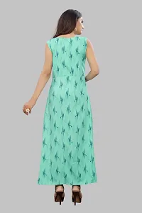 Tanvi Creation Maxi Kurta Green Printed Crepe Kurta-thumb1