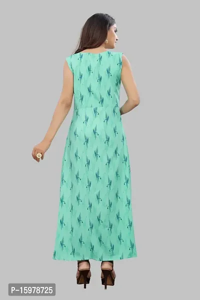 Tanvi Creation Maxi Kurta Green Printed Crepe Kurta-thumb2