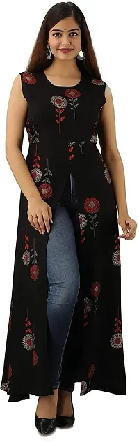 Stylish Crepe A-Line Kurta For Women