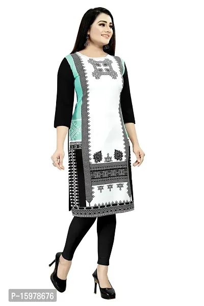 Tanvi Creation A-Line White Printed Crepe Kurta-thumb2