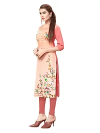 Tanvi Creation A-Line Pink Striped Crepe Kurta-thumb2