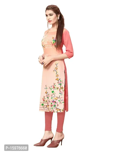 Tanvi Creation A-Line Pink Striped Crepe Kurta-thumb3