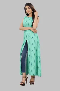 Tanvi Creation Maxi Kurta Green Printed Crepe Kurta-thumb4