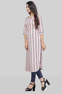 Tanvi Creation A-Line Pink Striped Crepe Kurta-thumb3