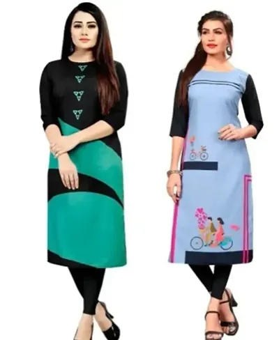 Fancy Crepe Kurtas For Women Pack Of 2