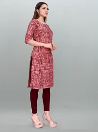 Tanvi Creation A-Line Red Striped Crepe Kurta-thumb2