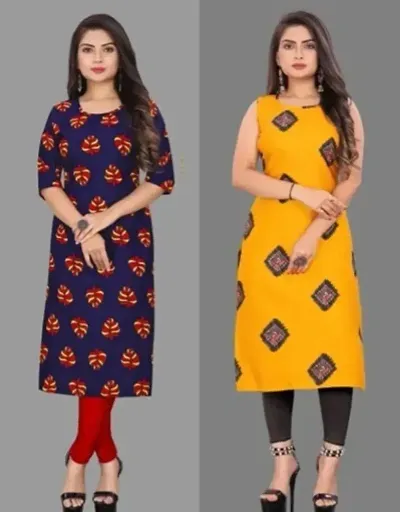 Fancy Combo of 2 Crepe Kurti