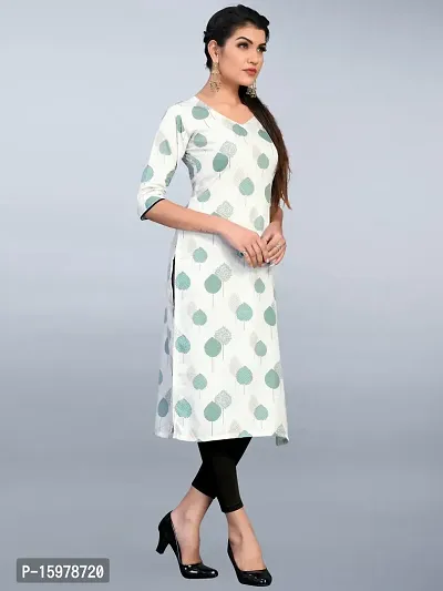 Tanvi Creation Straight White Printed Crepe Kurta-thumb3