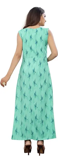 Tanvi Creation Maxi Kurta Green Printed Crepe Kurta-thumb1