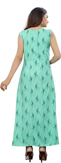 Tanvi Creation Maxi Kurta Green Printed Crepe Kurta-thumb2