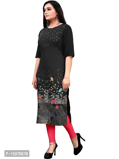 Tanvi Creation A-Line Multicoloured Printed Crepe Kurta-thumb3