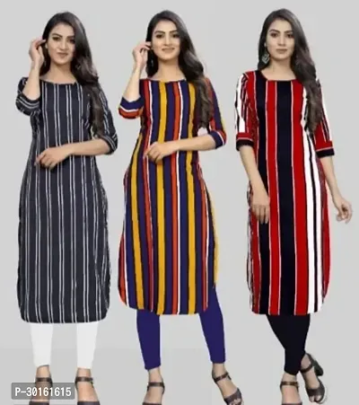 Fancy Crepe Kurtas For Women Pack Of 3-thumb0