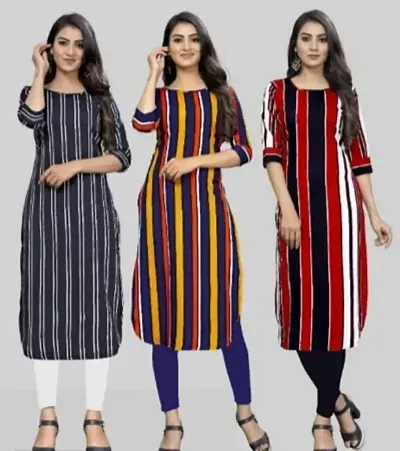 Fancy Combo of 3 Crepe Kurti