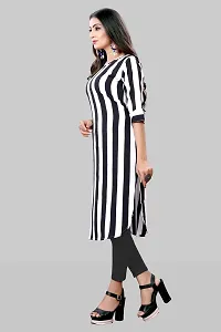 Tanvi Creation A-Line White Striped Crepe Kurta-thumb4