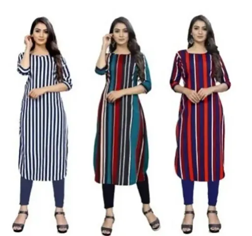 Fancy Crepe Kurtas For Women Pack Of 3