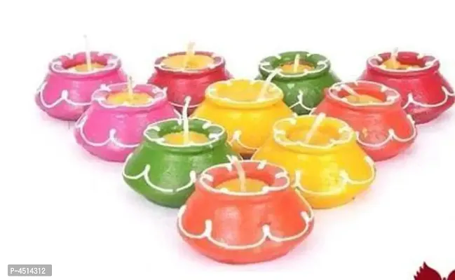 Smokeless Wax Mattki Candle | Floating Tea Light Candles Unscented | Candles For Oil Diffuses & Aroma Burners | Candles For Diwali Decoration, Home Decoration, DIY Crafts ( Pack of 12)-thumb2