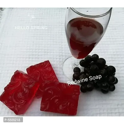 Homemade Pure Design Red Wine Soaps (90 gm each) , Pack of 3-thumb0