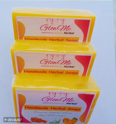 GlowMe Herbal Turmeric  Soaps , (75 gm) Pack -3-thumb3