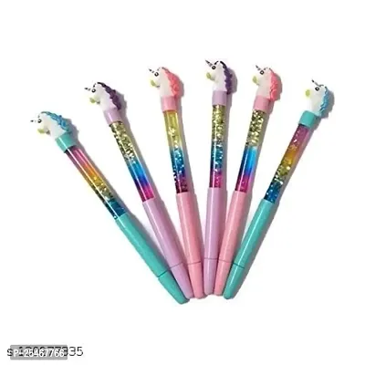 Pack of 3 Unicorn Fancy Water Sparkle Gel Pen for Kids Birthday Return Gifts Party (4 body Colors)