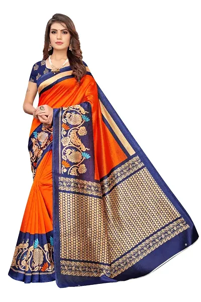 Trendy Women Art Silk Saree with Blouse Piece